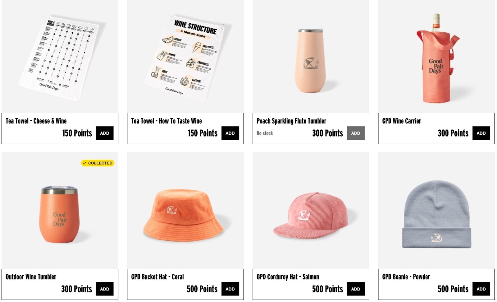 Good Pair Days’ merchandise page