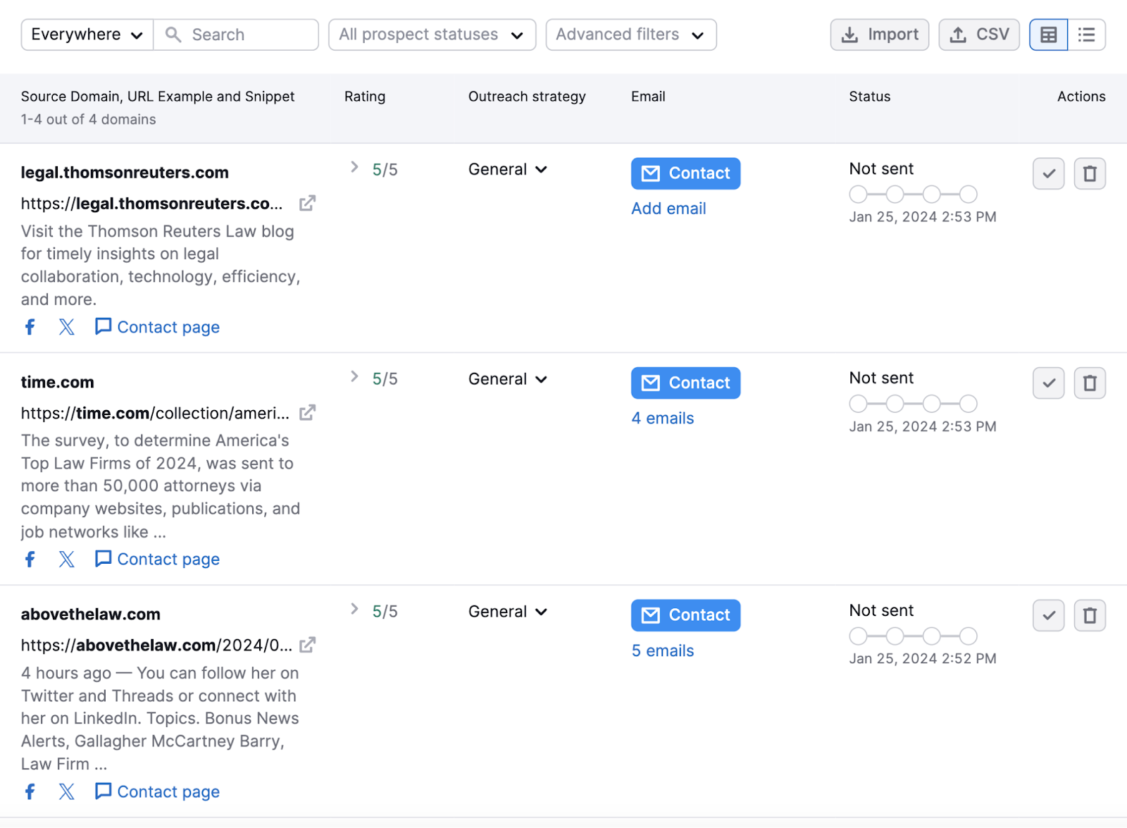 In Link Building tool you can send and track your outreach emails