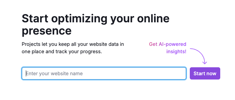 semrush start page after signup