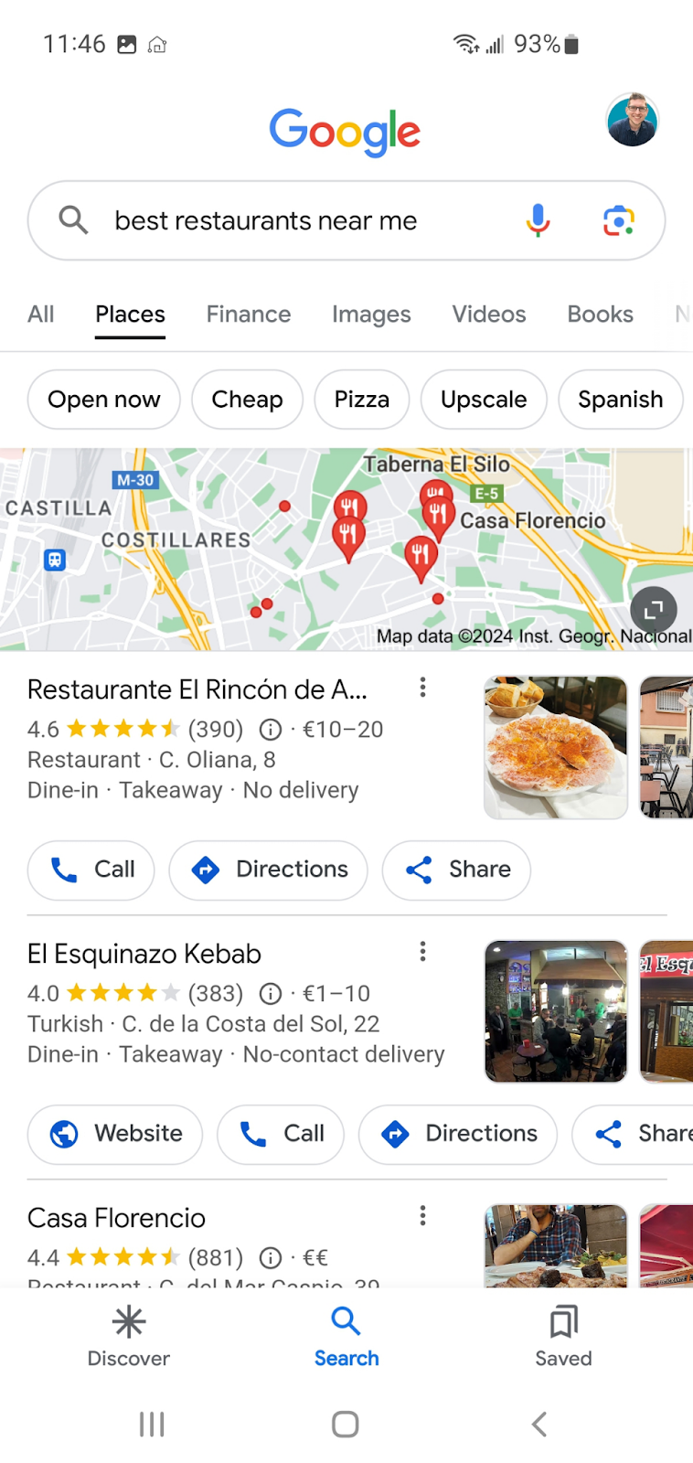 Mobile Local Finder Results in Europe.