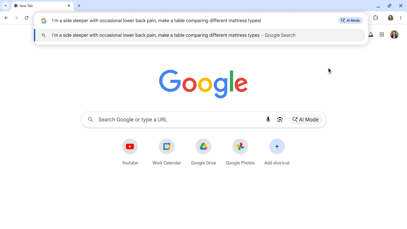 Google AI Mode will soon be available in the Chrome browser bar as a button you can click.