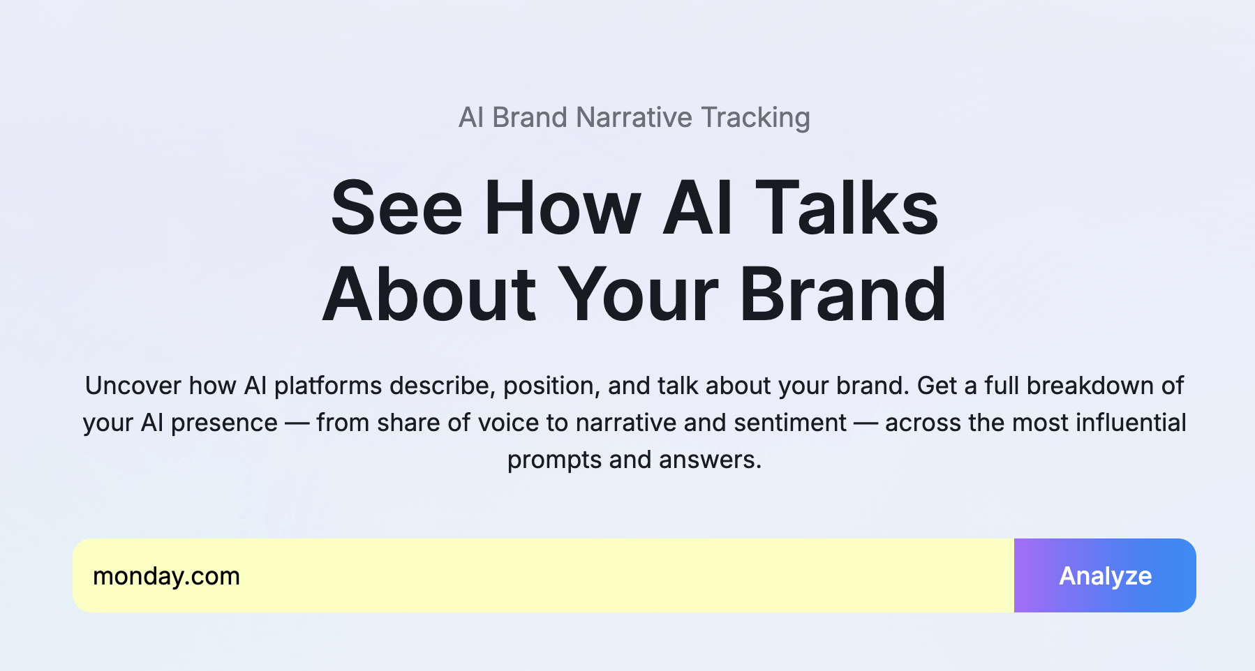 How to track AI share of voice with Semrush: Enter your domain