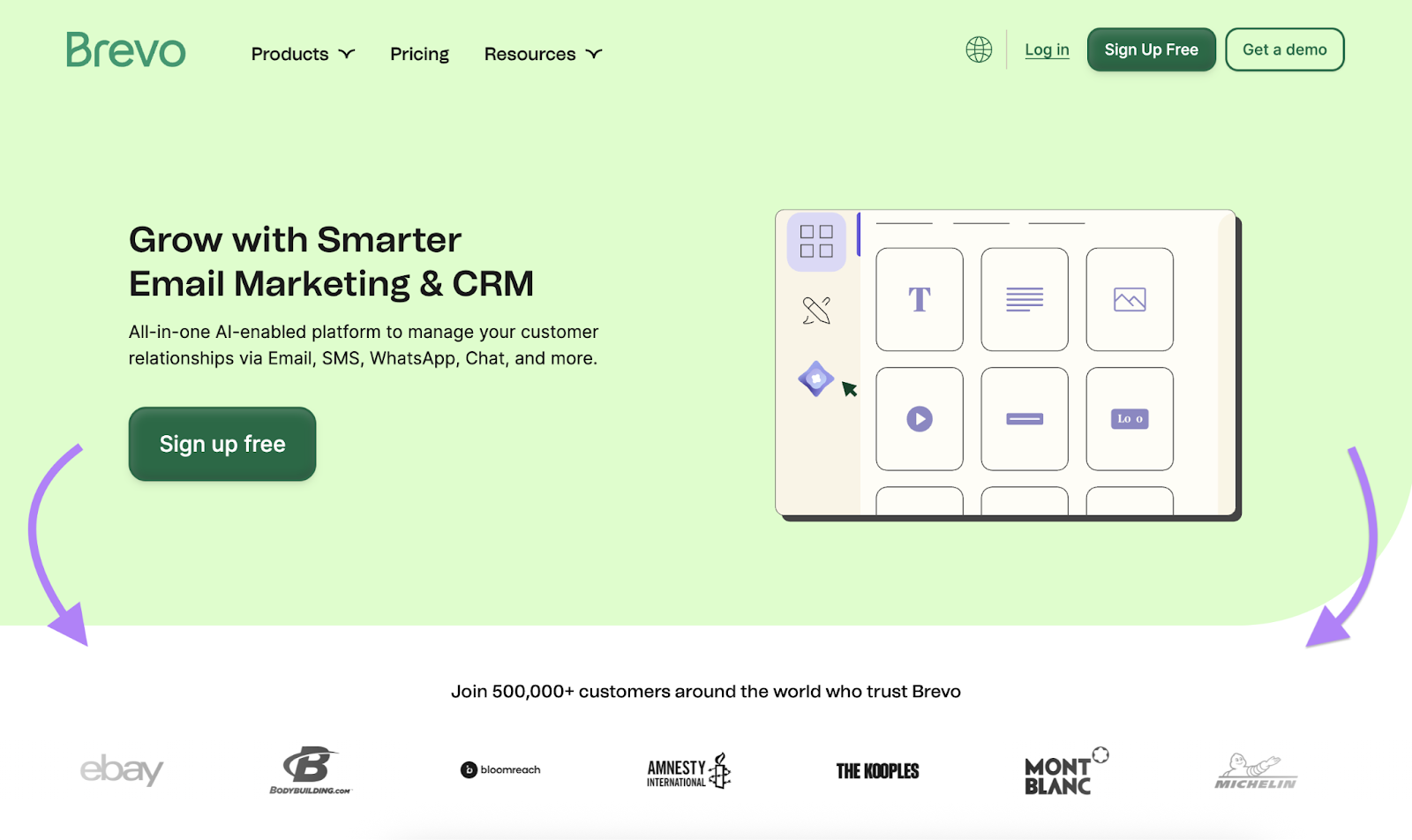 The trust bar appears below the hero section of the homepage.