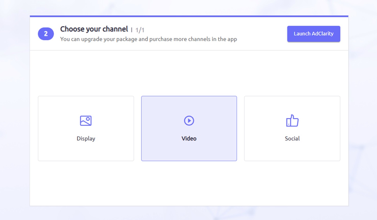 Selecting your channel in AdClarity &mdash; Advertising Intelligence